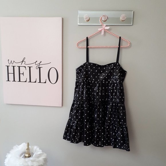 NWT Zara sequin polka dot baby doll mini holiday dress - Picture 10 of 13